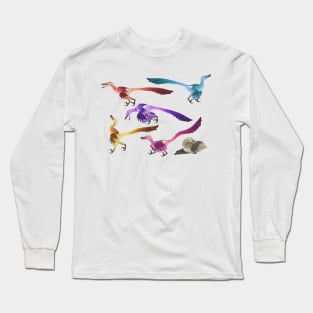 Colored Velociraptors! Long Sleeve T-Shirt